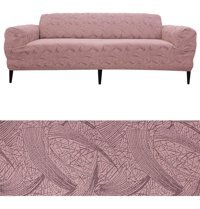 Bibaha Pamuklu Jakarlı Süngersiz Giydirmeli Lastikli Pembe Tekli Koltuk Örtüsü 180x230 cm