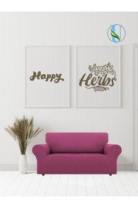 Uy Style Tekstil Polyester Likralı Süngerli Armürlü Giydirmeli Pembe Tekli Koltuk Örtüsü 125x175 cm