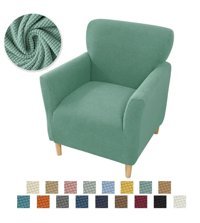 İntil Pamuklu - Polyester Likralı Süngersiz Kareli Giydirmeli Yeşil Tekli Koltuk Örtüsü 180x230 cm