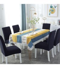 Özmakan Pamuklu - Polyester Likralı Jakarlı Süngersiz Çizgili Giydirmeli Siyah Altılı Koltuk Örtüsü 44x52 cm