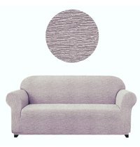 Sahibnur Polyester Likralı Jakarlı Süngersiz Düz Giydirmeli Kahverengi Üçlü Koltuk Örtüsü 180x230 cm
