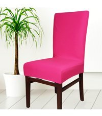 Abeltrade Polyester Süngersiz Düz Giydirmeli Lastikli Fuşya Altılı Koltuk Örtüsü 34x48 cm