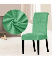 Abeltrade Kadife Süngersiz Düz Giydirmeli Lastikli Yeşil Tekli Koltuk Örtüsü 35x65 cm