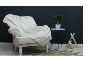 Ateş Tekstil Polyester Süngerli Mermer Desenli Bej Tekli Koltuk Örtüsü 170x210 cm