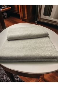 Siyah Home Tekstil Bambu - Pamuklu Polar Süngersiz Geometrik Desenli Lacivert Tekli Koltuk Örtüsü 180x220 cm