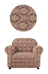 Elgeyar Polyester Likralı Jakarlı Süngersiz Giydirmeli Bej Tekli Koltuk Örtüsü 75x120 cm