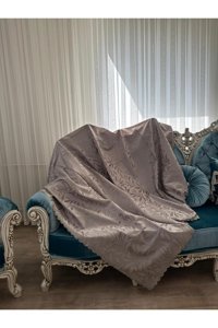 Muteks Tay Tüyü Süngersiz Çiçek Desenli Vizon Tekli Koltuk Örtüsü 175x210 cm