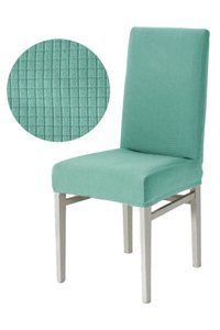 Karahanlı Pamuklu - Polyester Likralı Süngersiz Kareli Giydirmeli Yeşil Tekli Koltuk Örtüsü 34x48 cm