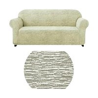 Akyol Home Süngersiz Çizgili Giydirmeli Lastikli Gri Tekli Koltuk Örtüsü 185x220 cm