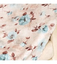 Benimol Polyester Süngersiz Gül Desenli Turkuaz Tekli Koltuk Örtüsü 175x215 cm