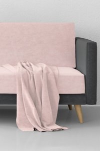 Kensey Polyester Süngersiz Çizgili Pembe Tekli Koltuk Örtüsü 180x215 cm
