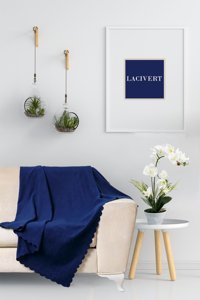 Soft Kare Porto Pamuklu - Polyester Polar Süngersiz Düz Su Geçirmez Lacivert Tekli Koltuk Örtüsü 175x215 cm