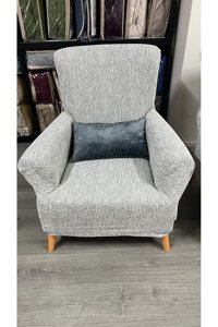 Hanemce Pamuklu - Polyester Süngersiz Kırçıllı Giydirmeli Gri Tekli Koltuk Örtüsü 50x90 cm