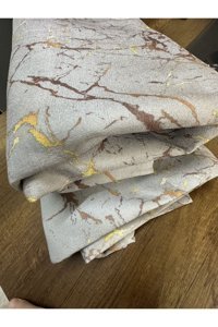 Azraca Home Kadife Süngerli Mermer Desenli Gri Tekli Koltuk Örtüsü 160x220 cm