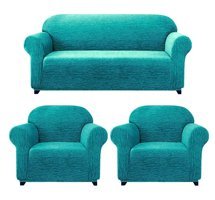 Elgeyar Polyester Likralı Jakarlı Süngersiz Armürlü Giydirmeli Yeşil Beşli Koltuk Örtüsü 180x230 cm