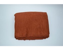 Laris Pamuklu - Polyester Süngersiz Çizgili Turuncu Tekli Koltuk Örtüsü 215x175 cm