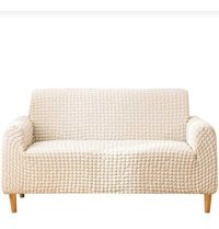 Akbu Pamuklu - Polyester Bürümcük Süngersiz Giydirmeli Lastikli Bej Tekli Koltuk Örtüsü 180x230 cm