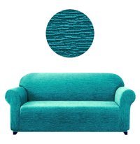 Bright Home Pamuklu - Polyester Likralı Jakarlı Süngersiz Armürlü Giydirmeli Lastikli Yeşil Üçlü Koltuk Örtüsü 180x230 cm