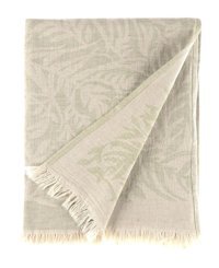 Soulmark Mischa Pamuklu Polar Saçaklı Süngersiz Çiçek Desenli Yeşil Tekli Koltuk Örtüsü 130x170 cm