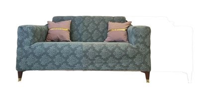 Güzelevim GZL-00000351 Polyester Jakarlı Süngersiz Damask Desenli Giydirmeli Lastikli Gri İkili Koltuk Örtüsü 150x180 cm