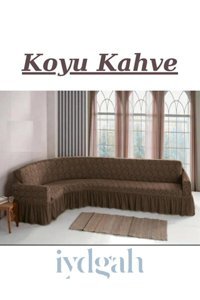 Iydgah Likralı Jakarlı Süngersiz Damask Desenli Giydirmeli Bordo L Koltuk Koltuk Örtüsü 400x550 cm