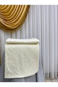 Coperta Home Pamuklu - Polyester Polar Jakarlı Süngersiz Bej Üçlü Koltuk Örtüsü 170x210 cm