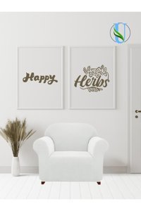 Uy Style Tekstil Polyester Likralı Süngerli Armürlü Giydirmeli Beyaz Tekli Koltuk Örtüsü 70x115 cm