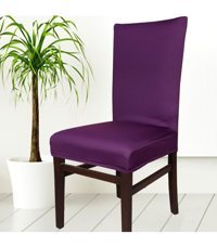 Abeltrade Polyester Süngersiz Düz Giydirmeli Lastikli Mor Tekli Koltuk Örtüsü 34x48 cm