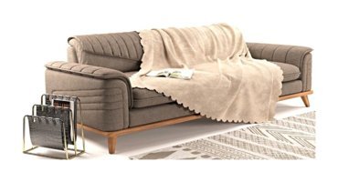 A.S.T Topdağı Tekstil Polyester Süngersiz Düz Krem Tekli Koltuk Örtüsü 165x210 cm