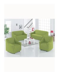 Karna Home Pamuklu Süngersiz Kareli Giydirmeli Beyaz Yedili Koltuk Örtüsü 140x180 cm