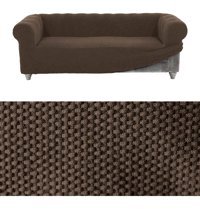 Bibaha Polyester Likralı Süngersiz Petek Desenli Giydirmeli Lastikli Kahverengi Tekli Koltuk Örtüsü 180x230 cm