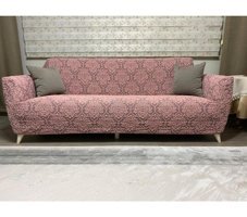 Uyumev Pamuklu - Polyester Bürümcük-Likralı Jakarlı Süngerli Çiçek Desenli Giydirmeli Pembe Tekli Koltuk Örtüsü 180x230 cm