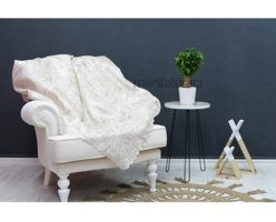 Hazel Polyester Varaklı Süngerli Çizgili Beyaz Tekli Koltuk Örtüsü 175x215 cm