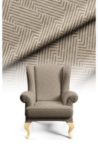 Canila Polyester Süngersiz Geometrik Desenli Bej Tekli Koltuk Örtüsü 100x140 cm