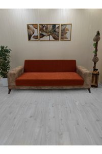 Afd Collection Kadife Süngersiz Düz Giydirmeli Lastikli Kırmızı Tekli Koltuk Örtüsü 60x190 cm