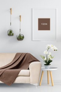 Soft Kare Porto Pamuklu - Polyester Polar Süngersiz Düz Su Geçirmez Kahverengi Tekli Koltuk Örtüsü 175x215 cm