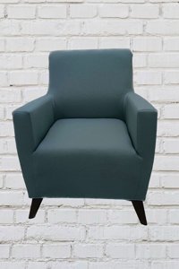 Şahane Ev Mikro Polyester Likralı Jakarlı Süngersiz Düz Giydirmeli Lastikli Yeşil Tekli Koltuk Örtüsü 140 cm