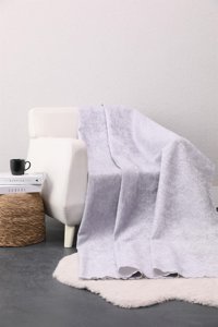 Favora Polyester Polar Süngerli Düz Gri Tekli Koltuk Örtüsü 180x215 cm