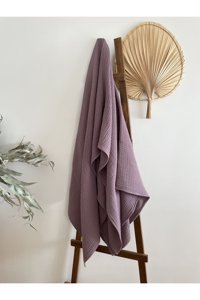 Lebohas Pamuklu Süngersiz Düz Mor Tekli Koltuk Örtüsü 130x180 cm