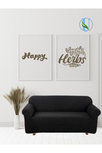 Uy Style Tekstil Polyester Likralı Süngerli Armürlü Giydirmeli Siyah Tekli Koltuk Örtüsü 180x230 cm