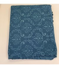 Ceyizimdekor Pamuklu - Polyester Polar Jakarlı Süngerli Turkuaz Üçlü Koltuk Örtüsü 165x232 cm