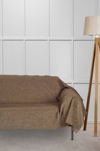 Velerde Home Şönil Polar Süngersiz Düz Kahverengi Tekli Koltuk Örtüsü 175x300 cm