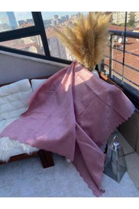 Zeyhan Tekstil Kadife Polar Süngerli Düz Su Geçirmez Pembe Tekli Koltuk Örtüsü 170x210 cm