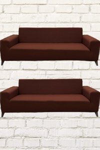 Şahane Ev Mikro Polyester Likralı Jakarlı Süngersiz Düz Giydirmeli Lastikli Kiremit Tekli Koltuk Örtüsü 51x42 cm