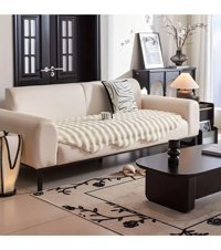 Baladi Home Süngersiz Baklava Desenli Beyaz Tekli Koltuk Örtüsü 80x190 cm