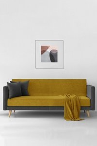 Favora Şönil Polar Süngersiz Düz Hardal Tekli Koltuk Örtüsü 180x215 cm
