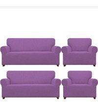 Akbu Polyester Likralı Süngersiz Giydirmeli Lastikli Lila Dörtlü Koltuk Örtüsü 180x230 cm
