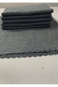 Favoriteks Kadife Polar Süngerli Çizgili Gri Tekli Koltuk Örtüsü 110x170 cm