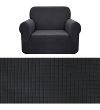 Tuchmall Polyester Bürümcük-Likralı Süngerli Düz Giydirmeli Gri Tekli Koltuk Örtüsü 80x120 cm