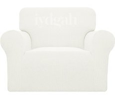 Iydgah Polyester Süngersiz Düz Giydirmeli Beyaz Tekli Koltuk Örtüsü 110x120 cm